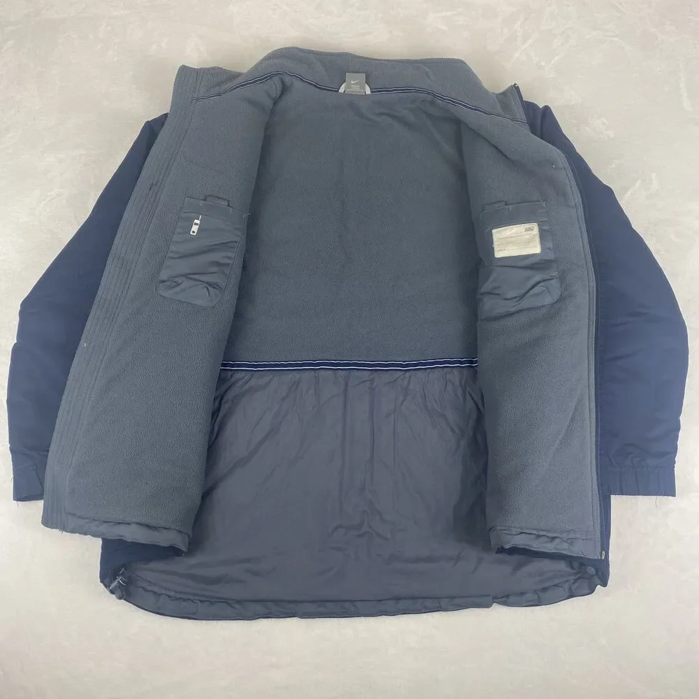 Vintage Nike Jacket Mens Large Blue Logo Full Zip Pockets